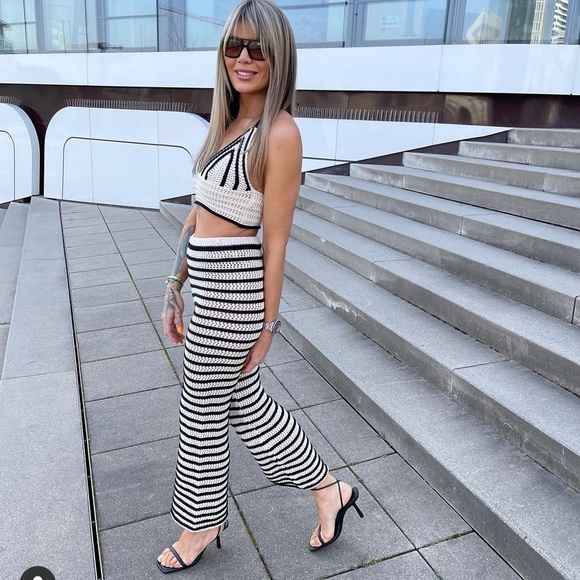 ZARA NWT 2 Piece Top & Pants Stripe Knit Set - Picture 11 of 16